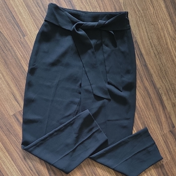 RW&CO Black High-Waisted Tie Pants Size 6 - Picture 1 of 6